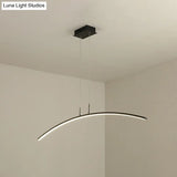 Modern Black/White Arched Pendant Light With Acrylic Led And Warm/White Glow