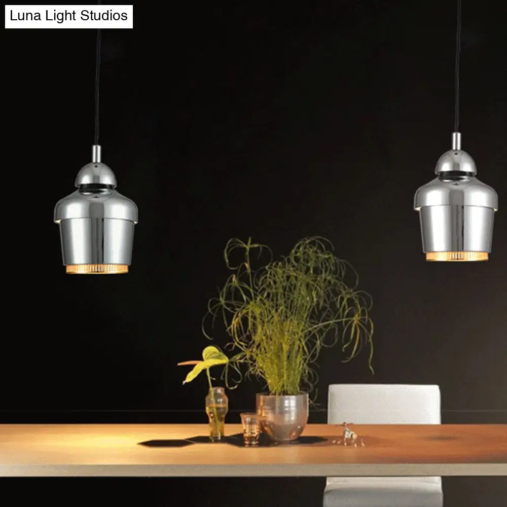 Modern Black/White/Chrome Jar Pendant Ceiling Light - Stylish Iron Hanging