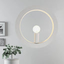 Modern Black/White Circle Wall Light - Simple Metallic 1 Lamp For Bedroom And Hallway White