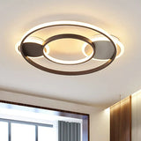 Modern Black & White Flush Mount Led Lamp For Bedroom - White/Warm Light Black - White / Warm