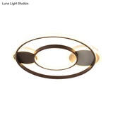 Modern Black & White Flush Mount Led Lamp For Bedroom - White/Warm Light