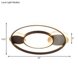 Modern Black & White Flush Mount Led Lamp For Bedroom - White/Warm Light
