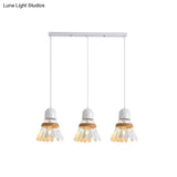Modern Black/White Iron Dining Room Pendant Light With Rope And Round/Linear Canopy - Badminton