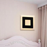 Modern Black/White Led Sconce Lamp - 1 Light Acrylic Wall Mount In Warm/White