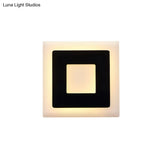 Modern Black/White Led Sconce Lamp - 1 Light Acrylic Wall Mount In Warm/White