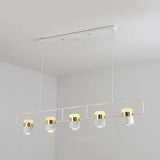 Modern Black/White Linear Island Pendant Lighting - 3/5 Lights Cylinder Shade Metal Hanging Light