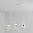Modern Black/White Linear Island Pendant Lighting - 3/5 Lights Cylinder Shade Metal Hanging Light