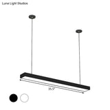 Modern Black/White Rectangle Pendant Light - 23.5’/35.5’/47’ Wide Led Iron Hanging Fixture