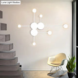 Modern Black/White Sputnik Led Wall Sconce Light Fixture With Acrylic Lamp Shades - 2/3/6 Lights In