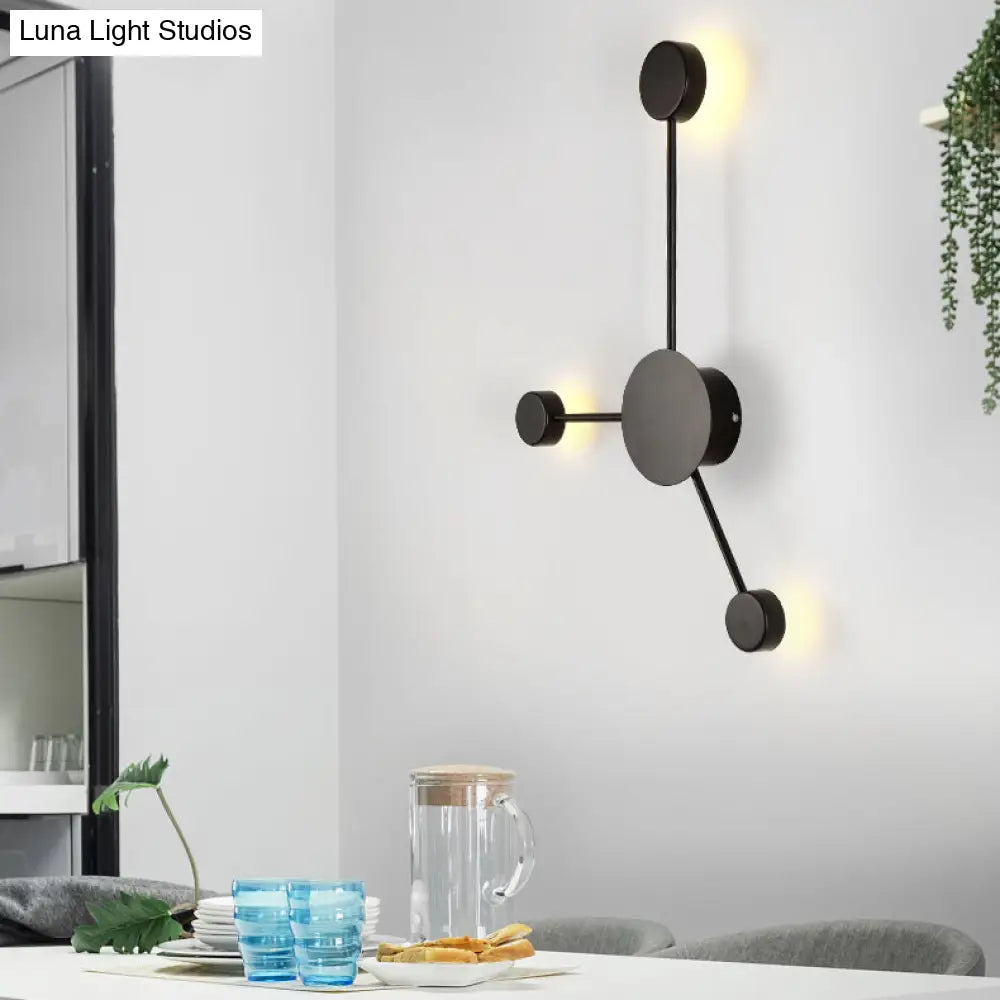 Modern Black/White Sputnik Led Wall Sconce Light Fixture With Acrylic Lamp Shades - 2/3/6 Lights In