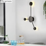 Modern Black/White Sputnik Led Wall Sconce Light Fixture With Acrylic Lamp Shades - 2/3/6 Lights In