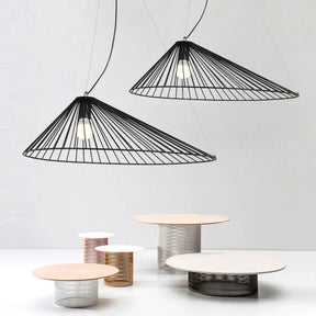 Modern Black Wire Caged Pendant Light for Dining Room Ceiling with 1 Bulb Black