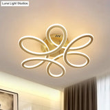 Modern Blooming Acrylic Led Flush Mount Ceiling Light In Gold/Coffee For Bedroom - Warm/White