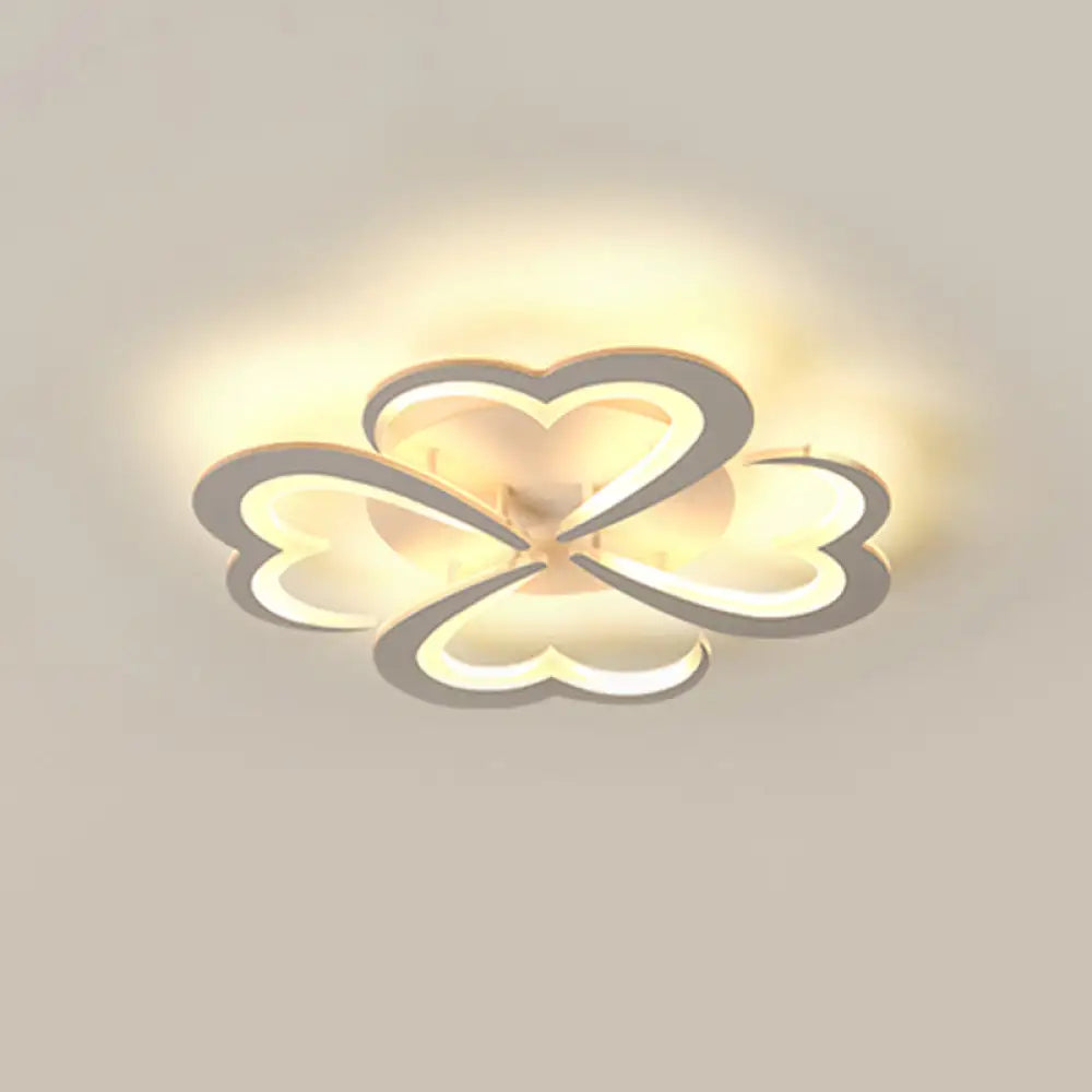 Modern Blooming Flower Ceiling Lamp With Led Lights In Warm/White Light - Semi Flush Mount