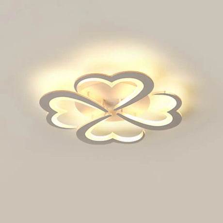 Modern Blooming Flower Ceiling Lamp With Led Lights In Warm/White Light - Semi Flush Mount