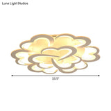 Modern Blooming Flower Ceiling Lamp With Led Lights In Warm/White Light - Semi Flush Mount