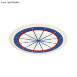 Modern Blue Circle Acrylic Flush Mount Ceiling Light For Bedroom