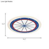Modern Blue Circle Acrylic Flush Mount Ceiling Light For Bedroom