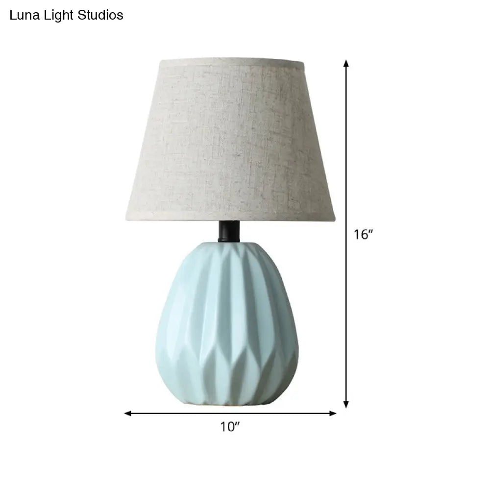 Modern Blue Fabric Reading Light With Conical Shade For Study