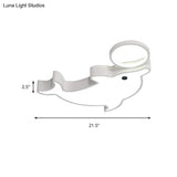 Modern Blue Flush Mount Ceiling Lamp For Baby Bedroom