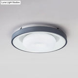 Modern Blue - White Led Ceiling Light With Acrylic Shade: Macaron Flush Mount Lamp