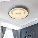 Modern Blue - White Led Ceiling Light With Acrylic Shade: Macaron Flush Mount Lamp