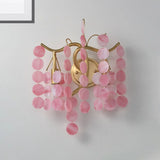 Modern Branch Design Bedroom Wall Lamp - Blue/Pink Glass 2 Lights Open Bulb Pink