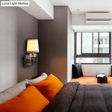 Modern Brass/Black Wall Mount Light With Cone Shade - Contemporary Fabric Sconce