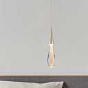 Modern Brass Droplet Crystal Ceiling Lamp With Led Pendant Light - 1 Bubble Design For Living Room