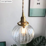 Modern Brass Elliptical Pendant Lamp With Blue/Clear/Green Glass - Ideal For Dining Room Ceiling