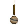 Modern Brass Pendant Bedroom Lamp With Tan/Blue Glass Shade Tan