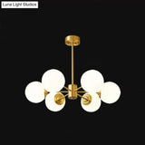 Modern Brass Radial Chandelier With Cream Glass Shade - Nordic Metal Suspension Lamp For Living Room