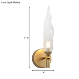 Modern Brass Torch Sconce: Led Wall Mount Lamp With Clear Glass - Bedside Lighting