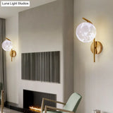 Modern Brass Wall Mounted Bedside Lamp With Grey/Clear Water/White Glass Shade