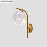 Modern Brass Wall Mounted Bedside Lamp With Grey/Clear Water/White Glass Shade