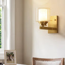 Modern Brass Wall Mounted Clear Glass Drum Light For Dining Room