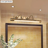 Modern Brass Wall Mounted Lamp With Led Vanity Lighting And 2 Arms