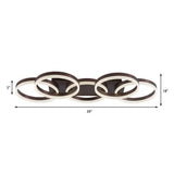 Modern Brown Acrylic Flush Mount Led Ceiling Light For Adult Bedroom & Shop
