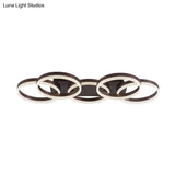 Modern Brown Acrylic Flush Mount Led Ceiling Light For Adult Bedroom & Shop