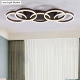 Modern Brown Acrylic Flush Mount Led Ceiling Light For Adult Bedroom & Shop