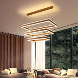 Modern Brown Led Chandelier: Aluminum 2/3-Tiered Pendant Light Warm/White Illumination / 3 Tiers