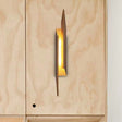 Modern Brown Wall Sconce With Led Light & Geometric Metal Shade For Living Room