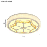 Modern Brown/White Flushmount Ceiling Light With Crystal Deco For Bedroom