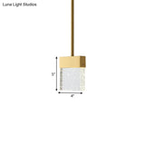 Modern Bubble Crystal Led Pendant Light For Dining Room - Clear Cuboid Design