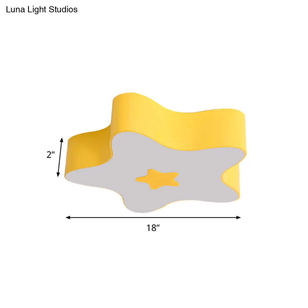 Modern Cartoon Ceiling Light: Acrylic Metal Flush Mount For Game Room