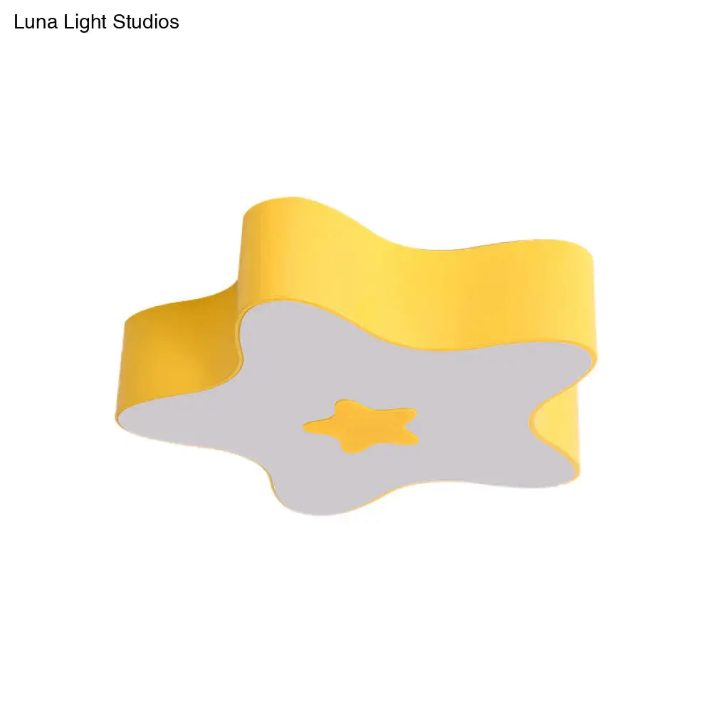 Modern Cartoon Ceiling Light: Acrylic Metal Flush Mount For Game Room