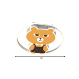 Modern Cartoon Led Bear Flush Light Fixture: Metallic Yellow Lamp With White/Warm - Mounted