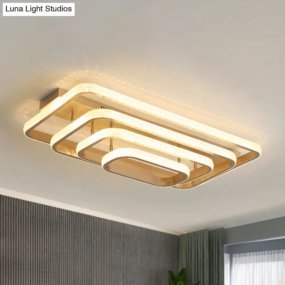 Modern Champagne Loop Flush Mount Led Ceiling Light