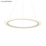 Modern Chandelier With Acrylic Shade - Contemporary Pendant Light Warm/White Illumination