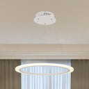 Modern Chandelier With Acrylic Shade - Contemporary Pendant Light Warm/White Illumination White /